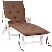 Leżak Basenowy Relaksacyjno - Wypoczynkowy Fiorello Biały z poduszką BRĄZOWĄ