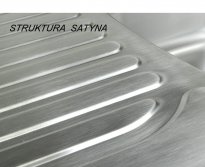 Zlewozmywak metalowy PRIMA wpuszczany w blat struktura SATYNA  