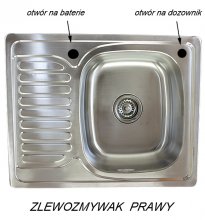 Zlewozmywak metalowy PREMIUM wpuszczany w blat struktura SATYNA 