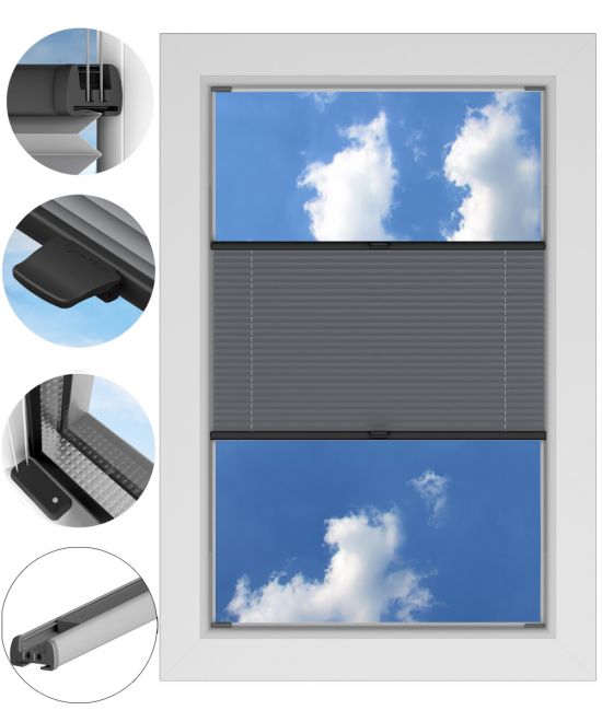 Roleta Plisowana ZACIEMNIAJĄCA inwazyjna PROFIL ANODA na wymiar