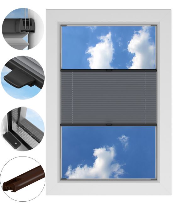 Roleta Plisowana ZACIEMNIAJĄCA inwazyjna PROFIL BRĄZ na wymiar