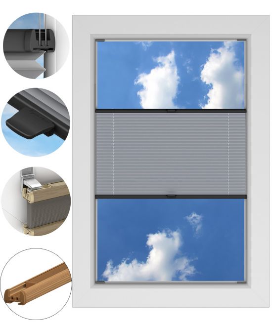 Roleta Plisowana ZACIEMNIAJĄCA BEZINWAZYJNA PROFIL SOSNA na wymiar