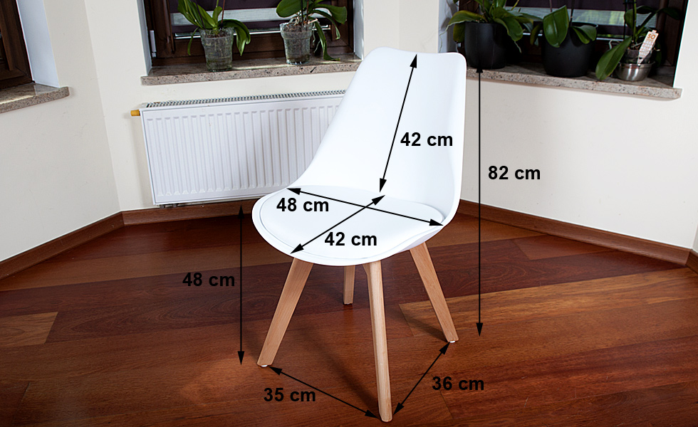krzesło mediolan białe kuchni jadalnia poduszka wymiary