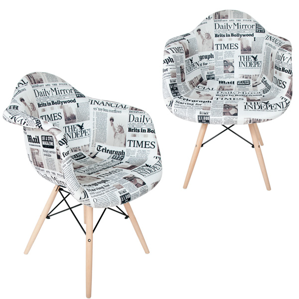 krzesło mediolan gazeta tapicerowane tkanina nowoczesne wzornictwo