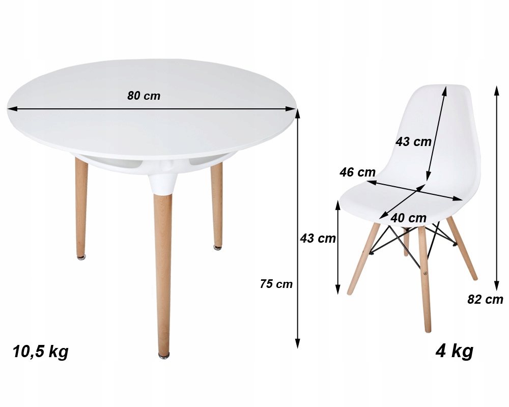 wymiary zestawu kuchennego stó? okr?g?y 80 4 krzes?a