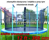 SIATKA WEWNĘTRZNA DO TRAMPOLINY 12 FT - 366 CM TRAMPOLINA- 6 słupków