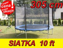 SIATKA ZEWNĘTRZNA DO TRAMPOLINY 10 FT - 305 CM TRAMPOLINA 8 SŁUPKÓW