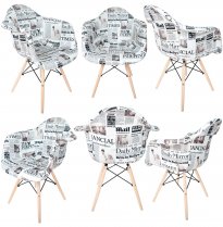 FOTEL KRZESŁO MEDIOLAN GAZETA tapicerowane - tkanina  