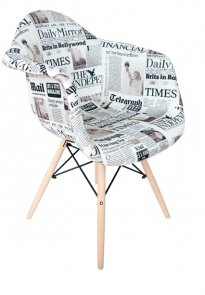 FOTEL KRZESŁO MEDIOLAN GAZETA tapicerowane - tkanina  