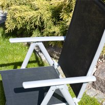 ZESTAW OGRODOWY TORINO srebrno-czarny 6 krzeseł + stół