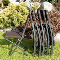 KRZESŁO CATERINGOWE SKŁADANE BRĄZOWE o wzorze rattanu