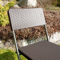 KRZESŁO CATERINGOWE SKŁADANE BRĄZOWE o wzorze rattanu