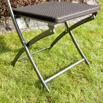 KRZESŁO CATERINGOWE SKŁADANE BRĄZOWE o wzorze rattanu