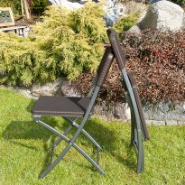 KRZESŁO CATERINGOWE SKŁADANE BRĄZOWE o wzorze rattanu