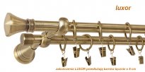 Karnisz LUXOR Antyk Mosiądz, Podw. 19 + 19 wspornik regulowany
