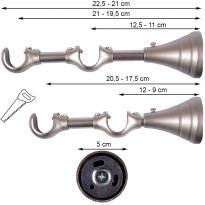 WSPORNIK REGULOWANY PODWÓJNY 19+19 mm SATYNA