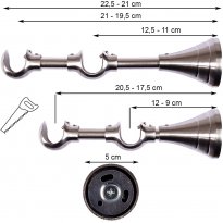 WSPORNIK REGULOWANY PODWÓJNY 19+19 mm STAL NIERDZEWNA