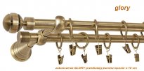 Karnisz GLORY Antyk Mosiądz, Podw. 19 + 19 wspornik regulowany