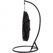 FOTEL WISZĄCY ogrodowy bujany kosz kokon MAJORKA - CZARNY