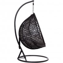 FOTEL WISZĄCY ogrodowy bujany kosz kokon MAJORKA - CZARNY