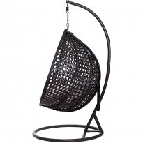 FOTEL WISZĄCY ogrodowy bujany kosz kokon MAJORKA - CZARNY