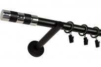 KARNISZ POJEDYNCZY fi 19 CZARNY MAT CYLINDER CICHE K&Oacute;ŁKA