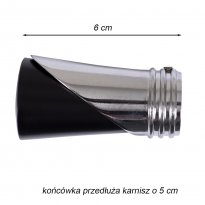 KARNISZ POJEDYNCZY fi 19 CZARNY MAT LOKI CICHE KÓŁKA