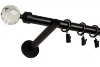 KARNISZ POJEDYNCZY fi 19 CZARNY MAT PARYS CICHE K&Oacute;ŁKA