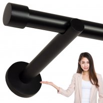 KARNISZ POJEDYNCZY fi 19 CZARNY MAT ZAŚLEPKA