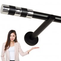 KARNISZ POJEDYNCZY fi 19 CZARNY MAT CYLINDER