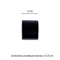 KARNISZ PODWÓJNY fi 19+19 CZARNY MAT PARYS CICHE KÓŁKA