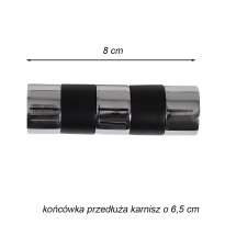 KARNISZ PODWÓJNY fi 19+19 CZARNY MAT CYLINDER CICHE KÓŁKA