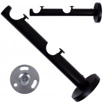KARNISZ PODWÓJNY fi 19+19 CZARNY MAT CYLINDER