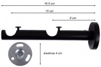 KARNISZ PODWÓJNY fi 19+19 CZARNY MAT CYLINDER