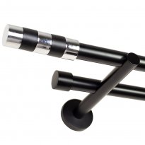 KARNISZ PODWÓJNY fi 19+19 CZARNY MAT CYLINDER