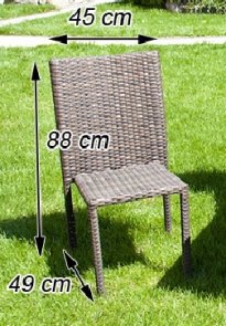 ZESTAW OGRODOWY TORINO czarny 6 krzeseł + st&oacute;ł