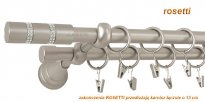 Karnisz ROSETTI Satyna Nikiel, Podw. 19 + 19 wspornik regulowany