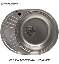 Zlewozmywak metalowy JOWISZ wpuszczany w blat struktura SATYNA 