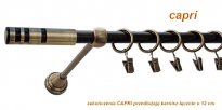 Karnisz CAPRI Antyk Mosiądz, Pojedynczy 16 rura wenge