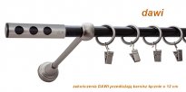 Karnisz DAWI Satyna Nikiel, Pojedynczy 16 rura wenge