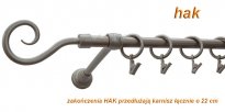 Karnisz Motyw Kute Satyna, Pojedynczy 16 HAK