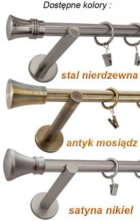 Karnisz TULIP Antyk Mosiądz, Pojedynczy 19 wspornik prosty