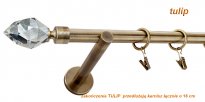 Karnisz TULIP Antyk Mosiądz, Pojedynczy 19 wspornik prosty