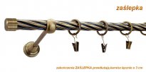 Karnisz ZAŚLEPKA Antyk Mosiądz, Pojedynczy 19  rura skrętna