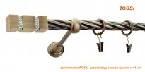 Karnisz FOSSI Antyk Mosiądz, Pojedynczy 19  rura skrętna