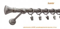 Karnisz LUXOR Satyna Nikiel, Pojedynczy 19  rura skrętna