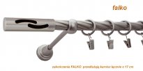 Karnisz FALKO Satyna Nikiel, Pojedynczy 19  rura skrętna