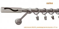 Karnisz SALSA Satyna Nikiel, Pojedynczy 19  rura skrętna