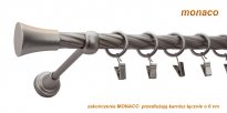 Karnisz MONACO Satyna Nikiel, Pojedynczy 19  rura skrętna