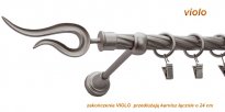 Karnisz VIOLO Satyna Nikiel, Pojedynczy 19  rura skrętna